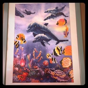 Brand New Handmade Crystal picture with frame